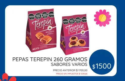 PROMO SEPTIEMBRE PEPAS 260 GRS $1500