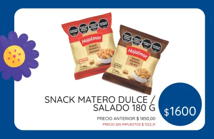 PROMO SEPTIEMBRE SNACK MATERO $1600