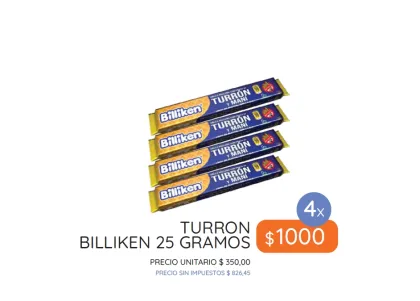 PROMO TURRON BILLIKEN 4X1000