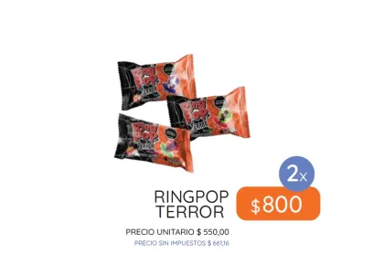 PROMO CHUPETIN RINGPOP TERROR 2X $800