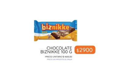 PROMO BIZNIKKE MANI 100 GRAMOS $2900