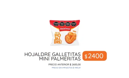 PROMO MINI PALMERITAS HOJALMAR $2400