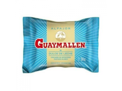 GUAYMALLEN ALFAJOR BLANCOS. SIMPLE U.