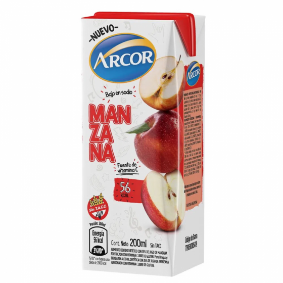 ARCOR JUGO MANZANA 200ML