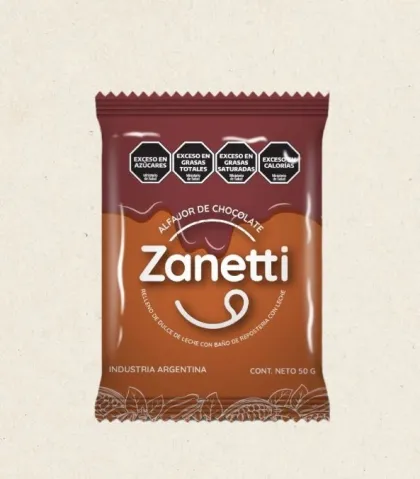 Alfajor Zanetti de chocolate y almendras