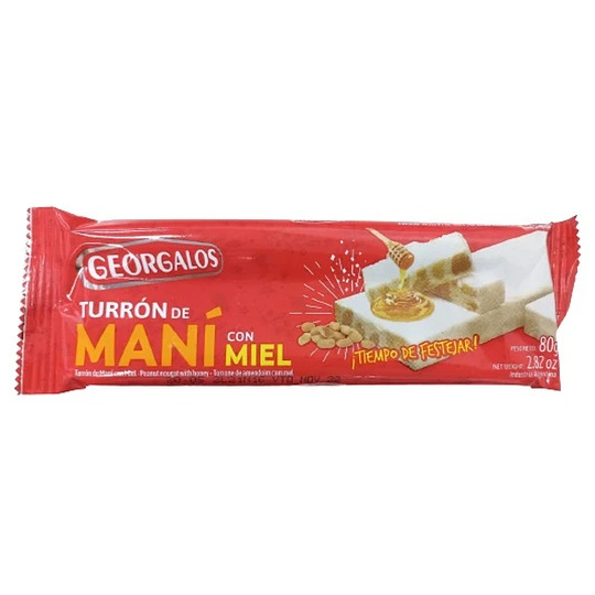 GEORGALOS TURRON MANI CON MIEL 80GR