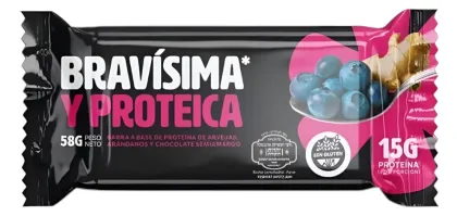 BARRA BRAVISIMA PROTEINAS ARANDANO Y CHOCOLATE
