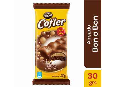 ARCOR CHOCOLATE COFLER AIREADO RELLENO BON O BON 30G