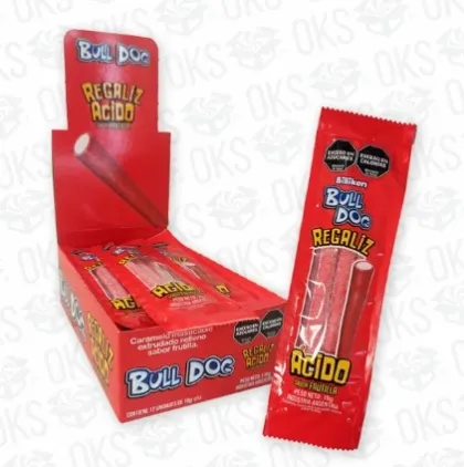 REGALIZ BULLDOG ACIDO FRUTILLA 18 GRS