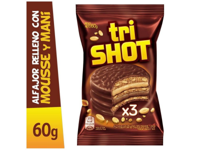 KRAFT ALFAJOR TRISHOT 60G U.