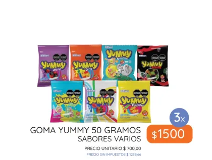 3 GOMITAS YUMMY 30 GRAMOS POR $1500
