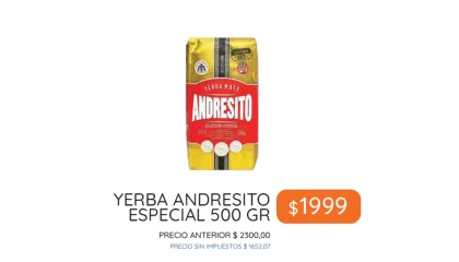 PROMO YERBA ANDRESITO ESPECIAL 500 GR