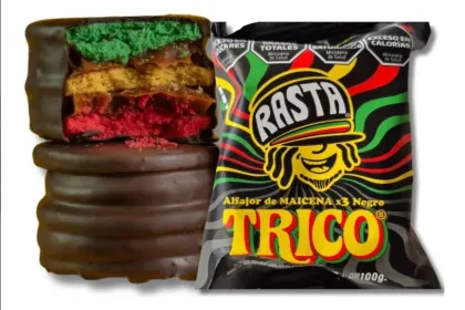 ALFAJOR RASTA MAICENA TRICOLOR NEGRO