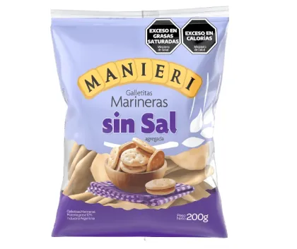 GALLETITAS MARINERAS SIN SAL MANIERI 200 GRAMOS