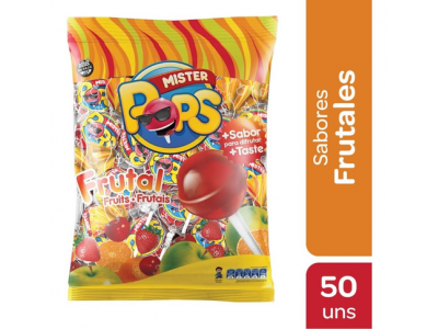 CHUPETINES MR POPS FRUTAL X 50 U
