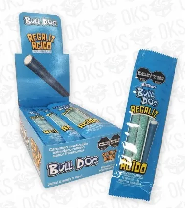 REGALIZ BULLDOG ACIDO FRAMBUESA 18 GRS