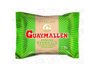 GUAYMALLEN ALFAJOR BLANCO C/FRUTA U.