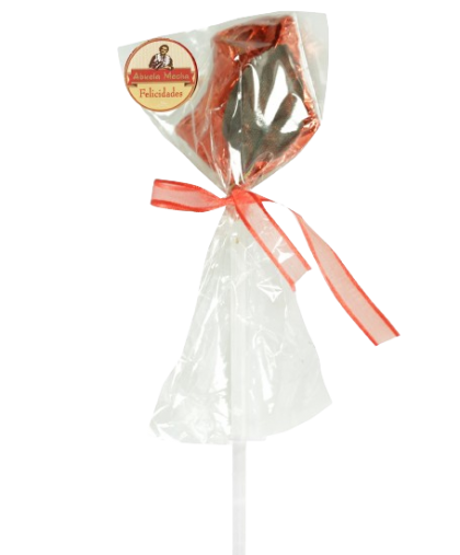 ABUE PALETA  EN FORMA DE ROSA DE CHOCOLATE