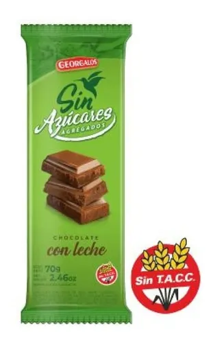 GEORGALOS CHOCOLATE LECHE S/AZUCAR 70G