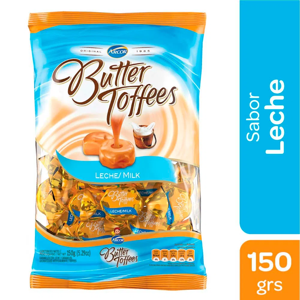 ARCOR CARAMELOS BUTTER TOFFEE LECHE 150G