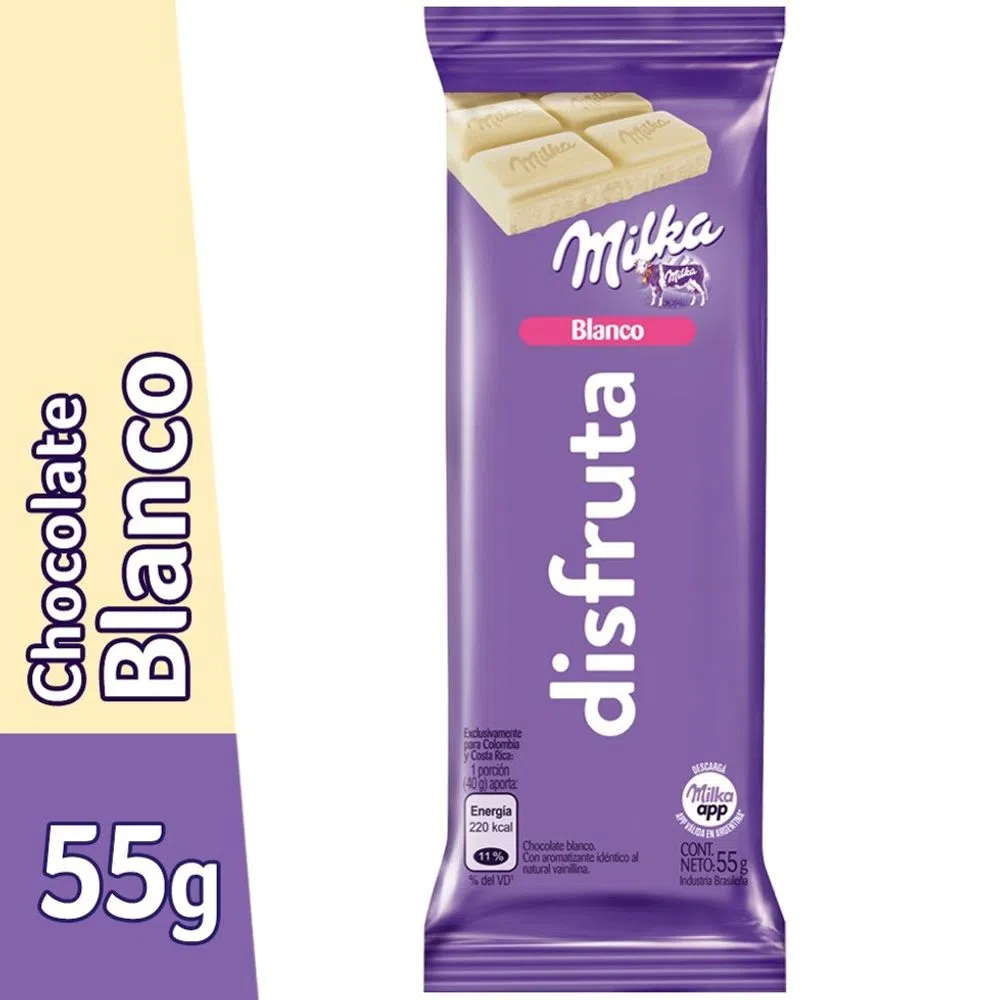 KRAFT CHOCOLATE MILKA BLANCO 55G