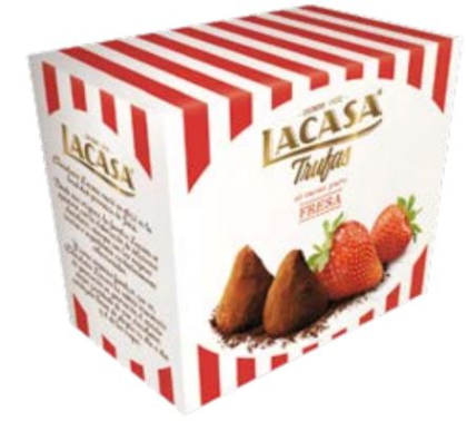 TRUFAS DE FRUTILLA AL CACAO PURO LA CASA 200 GRS